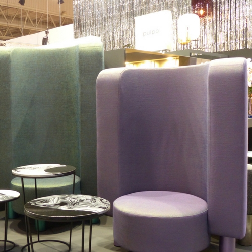 fauteuil pulpe vert et mauve